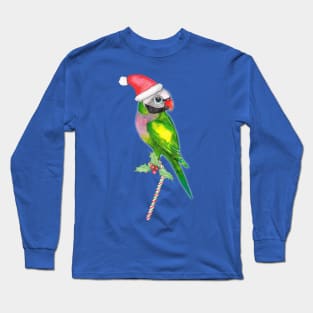 Red breasted parakeet Christmass version Long Sleeve T-Shirt